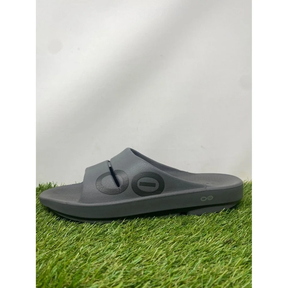 Oofos OOahh Recovery Slide Sandals Mens Gray Comfort Sport Slip On US 13